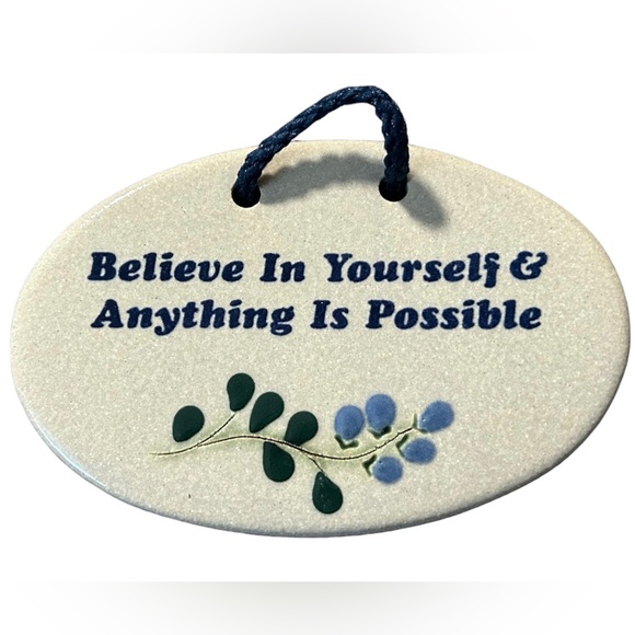 mountaine meadows pottery south ryegate, vermont motivational ceramic wall decor - Picture 3 of 6
